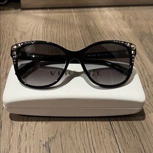 Versace Black Sunglasses with Silver Studs